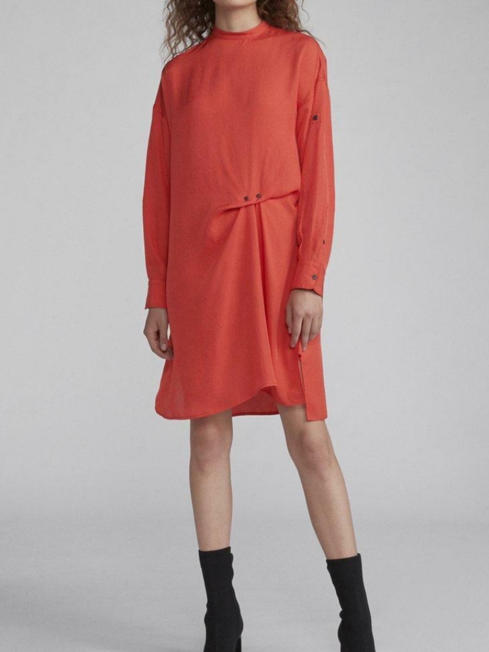 Womens Long-Sleeve Jacklin orange red Shift Dress